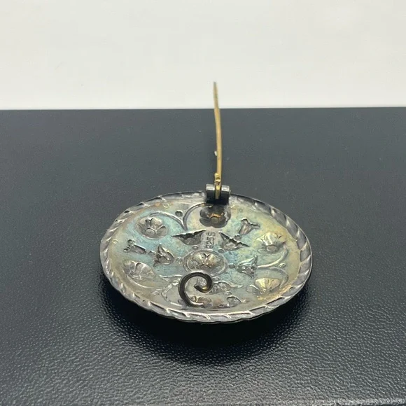 Andresen & Scheinpflug Norway vintage Sterling Silver Black Enamel Brooch pin - Picture 15 of 16